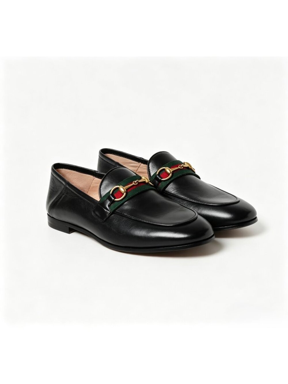 Gucci Women’s Malaga Kid Leather Web Horsebit Loafers Black EU36 631619